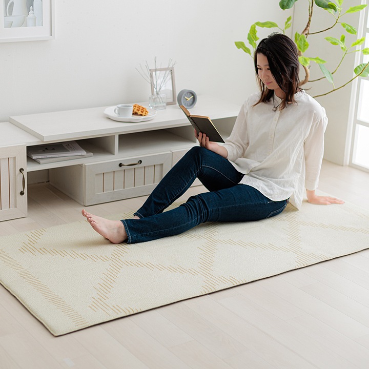 ラグ ミエル 撥水 ベニワレン風 モロッカン 格子柄｜イケヒコ公式通販