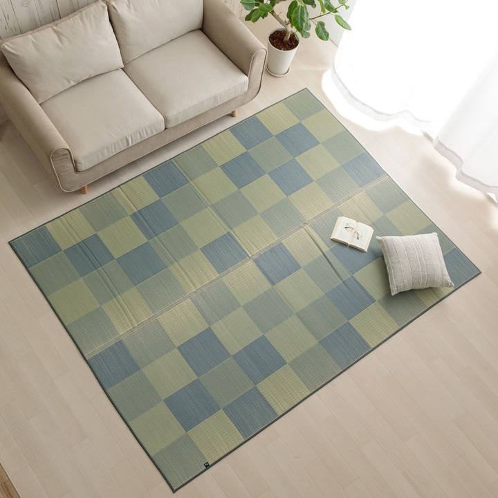 国産 い草ラグ Fブロック 裏貼り シンプル ござ 日本製｜イケヒコ公式通販