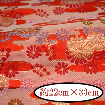 KS4 菊花と雲 カットクロス約22cm×33cm 西陣織金襴 | イナズマ公式通販