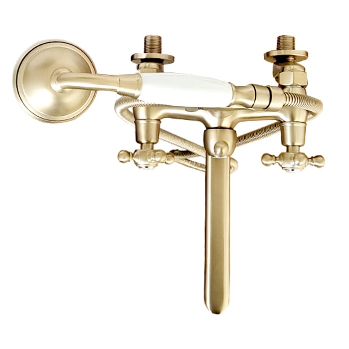 壁付けシャワー水栓 浴室用 おしゃれ アンティークゴールド 古金｜品番