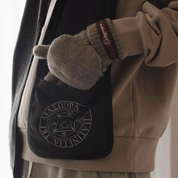 DIASPORA】POCKETABLE MAFFLER blue black ディアスポラ マフラー