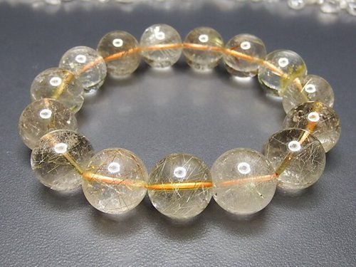 一点物超大ゴールドルチルクォーツ15mmブレスレット金運天然石石街