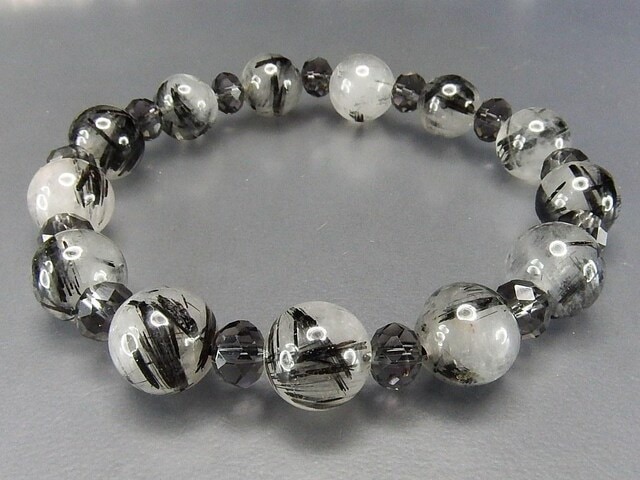 タイチンブラックルチルクォーツ9mm-10mmブレスレットデザイン天然石