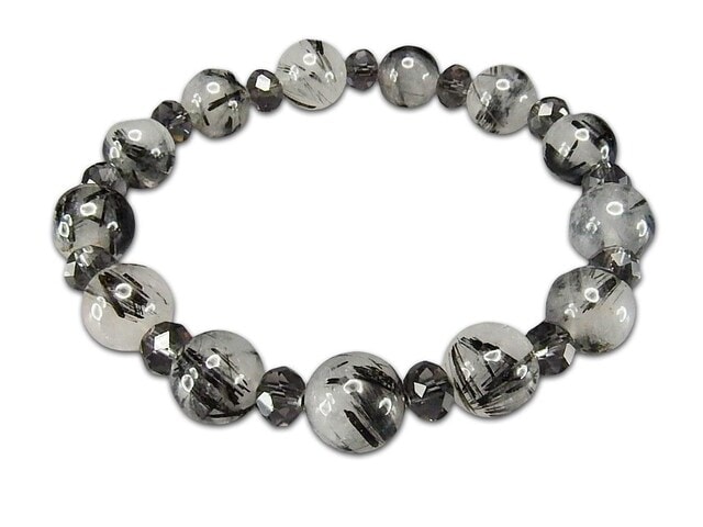 タイチンブラックルチルクォーツ9mm-10mmブレスレットデザイン天然石