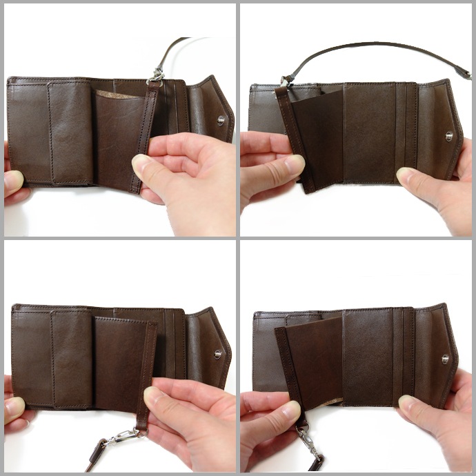 ウォレットカードとチェーンが付いたシンプル財布【栃木レザー】 日本製