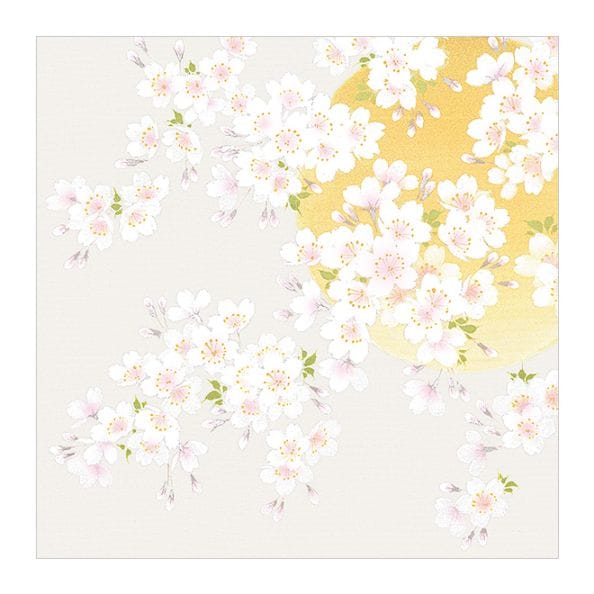 新塩瀬帯 春の柄「枝垂桜」 グレー地｜洗える帯 名古屋帯