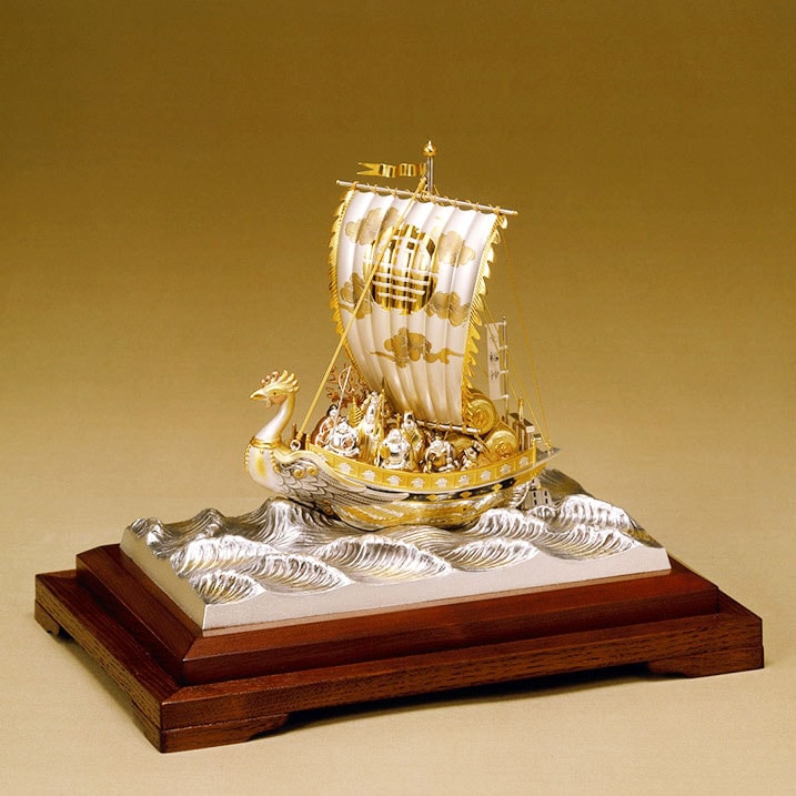 東京銀器 置物 帆前船（ソリッドケース） | 置物 | 伝統工芸品・和風
