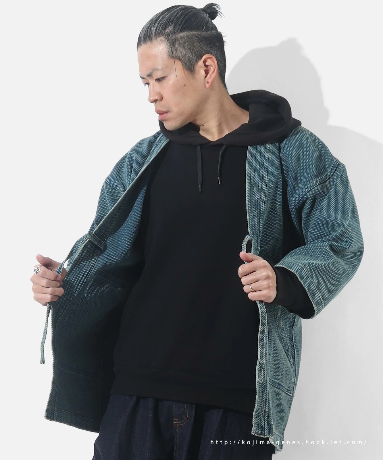 Sashiko Denim Hanten Usedwell / 刺し子デニム半纏 ユーズドウェル