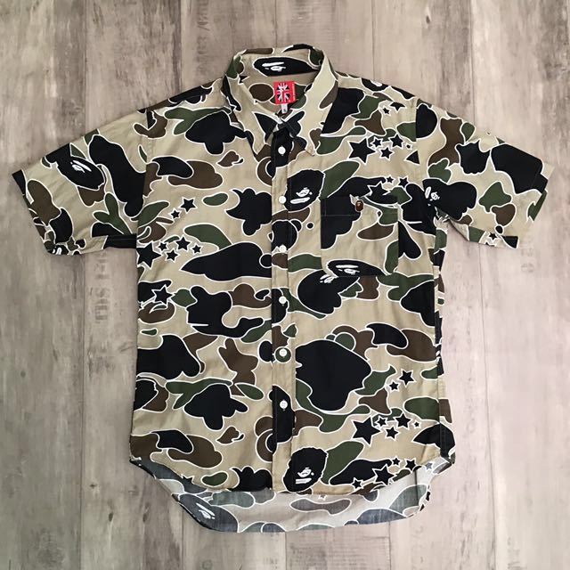 sta camo 半袖シャツ Sサイズ a bathing ape bape エイプ ベイプ ア