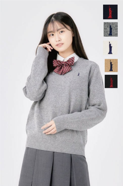 EASTBOY（イーストボーイ）のラムウールセーター（ネイビー