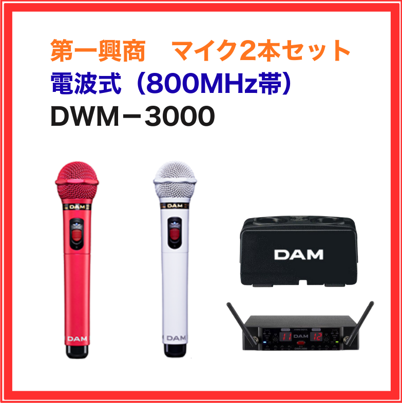 DWM-3000 セット 第一興商 電波式ワイヤレスマイク 業務用 家庭用