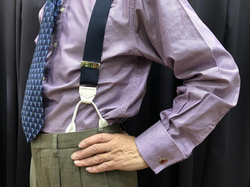 サスペンダー Y型 Yバックメンズ 紳士 英国流6ボタン止め クラシック