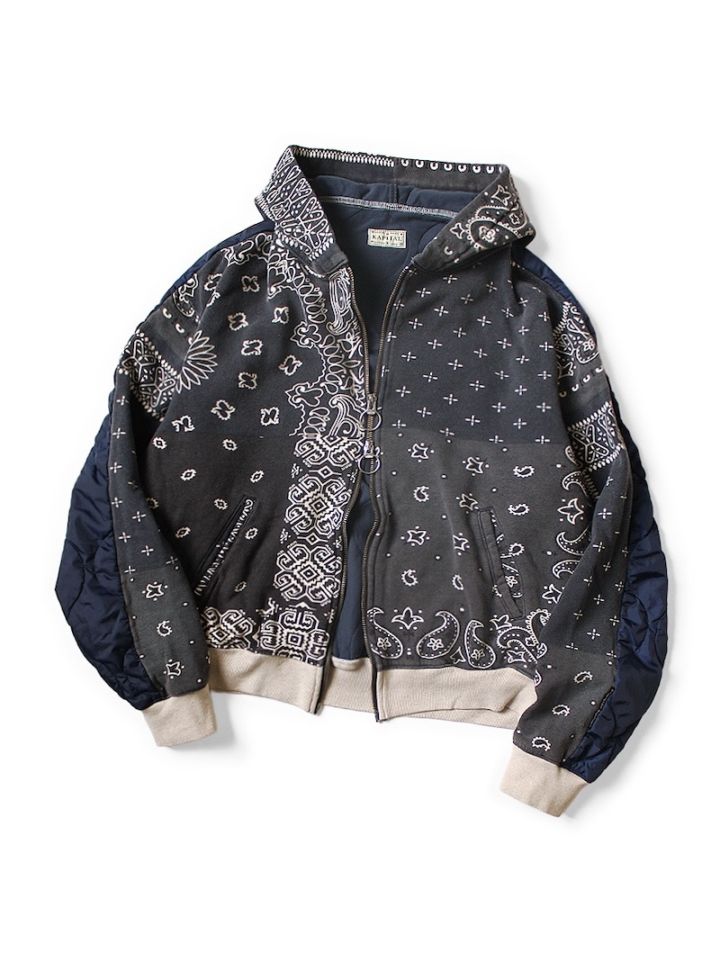 KAPITAL(キャピタル) / 裏毛 バンダナ柄ビバークフードブルゾン 25AW