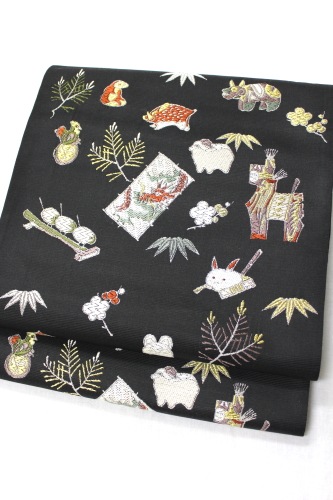 西陣織山下織物謹製袋帯「十二支の玩具」 | 販売着物商品,袋帯,礼装