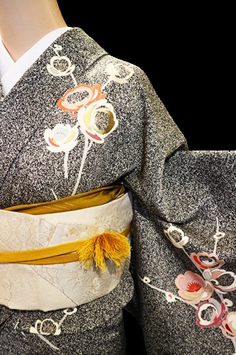 正絹単衣訪問着レンタルフルセット「たたき染めに幾何学花」 | すべて