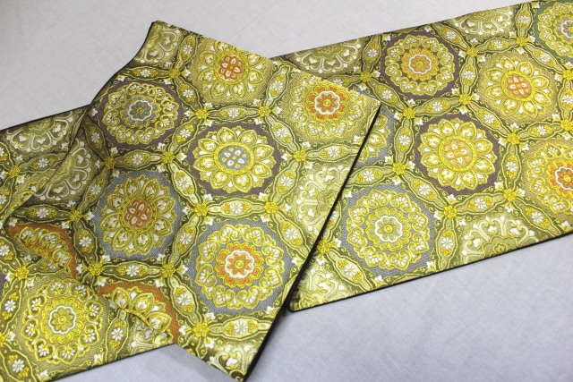 老舗ふくい織物謹製袋帯「織匠11代目 篠屋宗兵衛 鏡裏に華紋