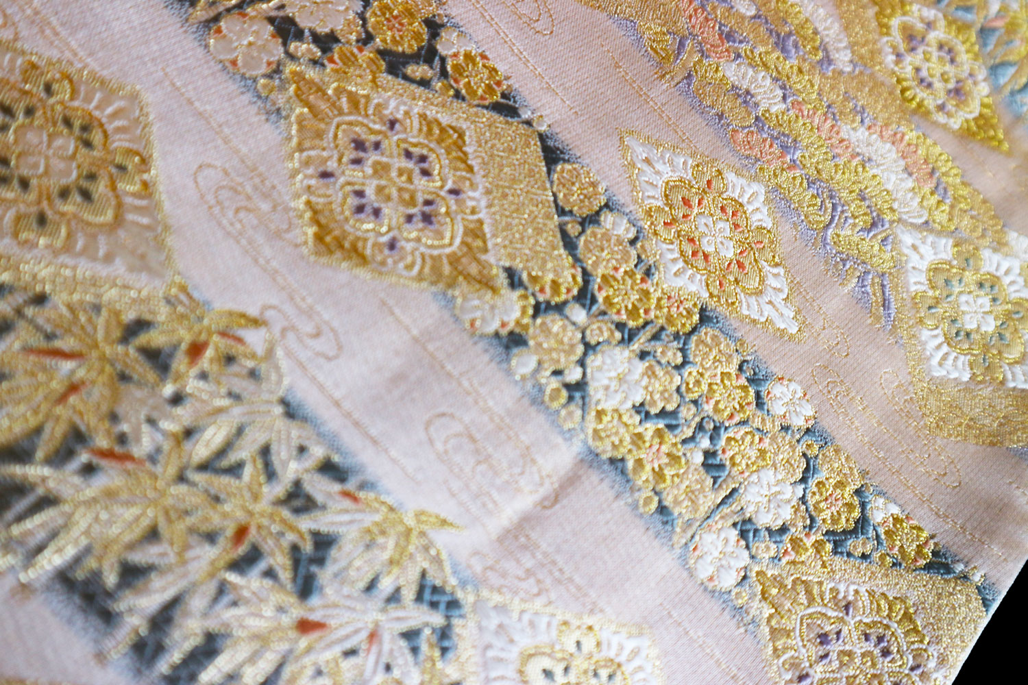 老舗ふくい織物謹製袋帯「織匠11代目篠屋宗兵衛 極細二千七百織 横段