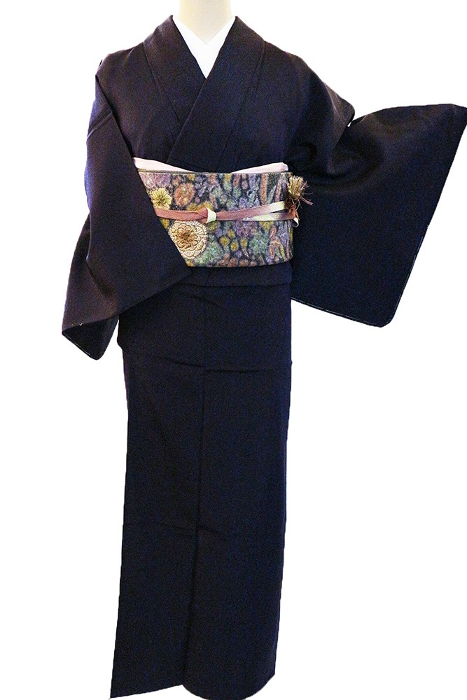 正絹単衣小紋レンタルフルセット「縞にラメ」 | レンタル着物,単衣・夏