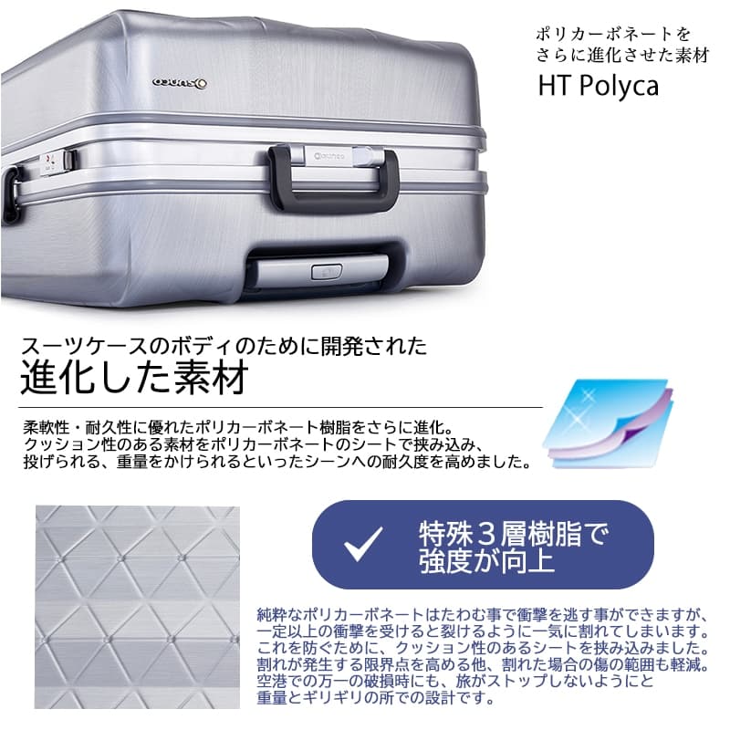 SUNCO 極軽 マグネシウムフレームスーツケース (63cm/73L) 軽量