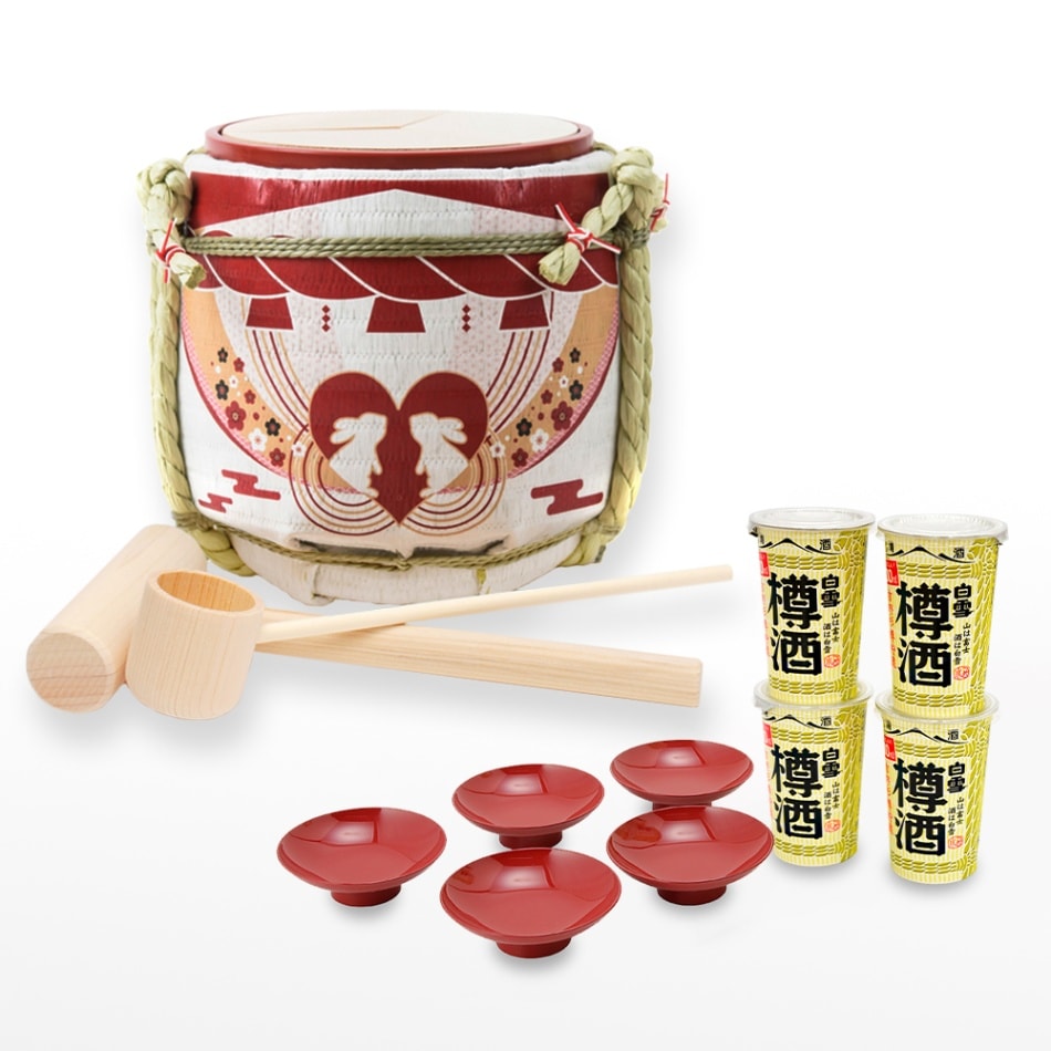 日本酒入り菰樽◇ミニ鏡開き樽酒セット ～ご縁～ 白兎｜明治創業菰樽