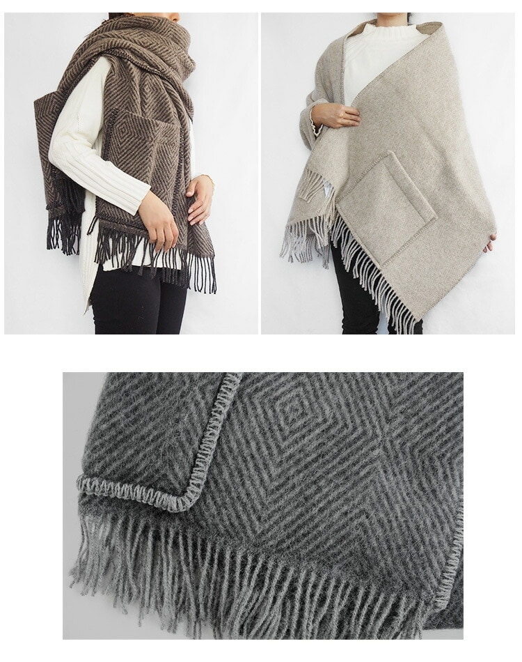 ラプアンカンクリ ポケット ショール ストール ポケット付き