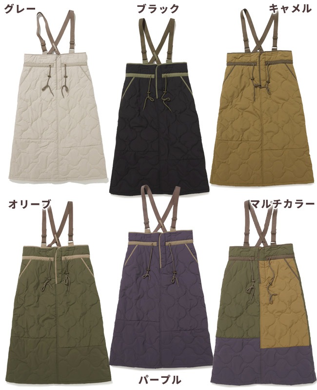 クリフメイヤー[公式] ミリタリーキルトサスペンダースカート LADYS