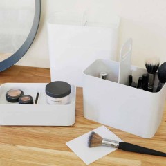 like-it】持ち運びができるメイクボックス ホワイト｜リビング用品