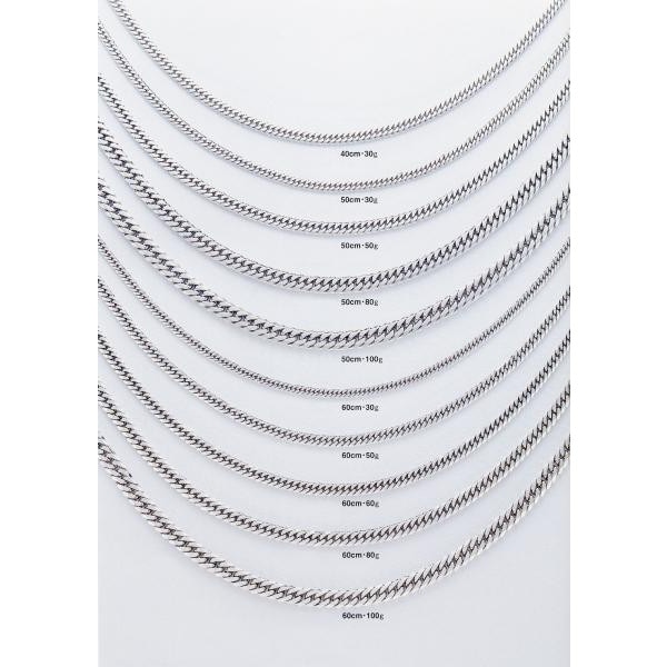 プラチナ850 喜平ネックレス Pt850 6面カットダブル 100g 50cm ダブル