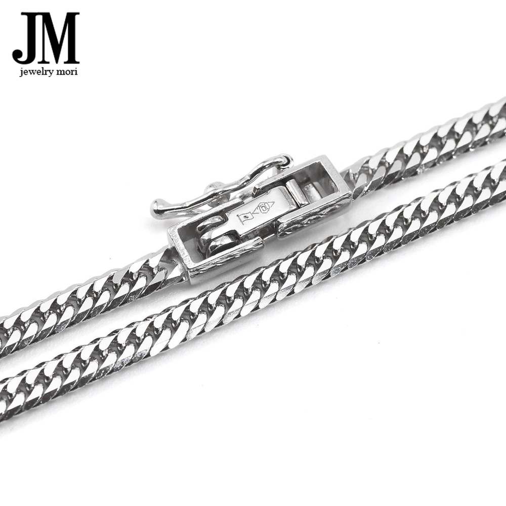 18金 ホワイトゴールド 喜平アンクレット K18WG 6面カットダブル 5g