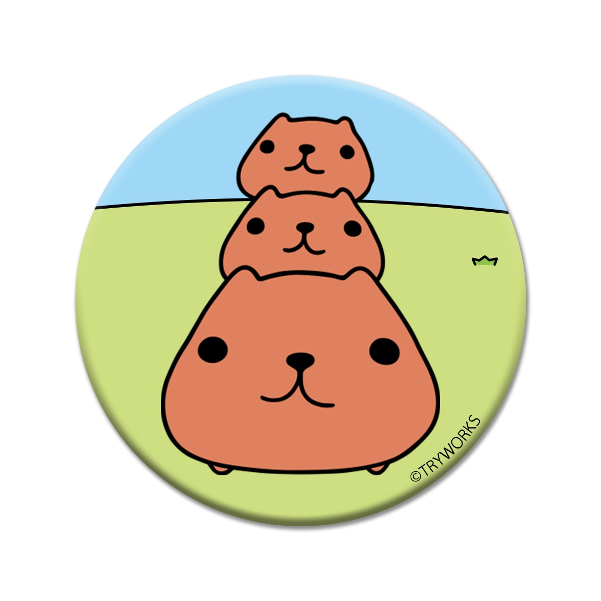 缶バッジ75mm 仔カピ兄と仔カピ | 雑貨,バッジ・ピンズ | | カピバラ