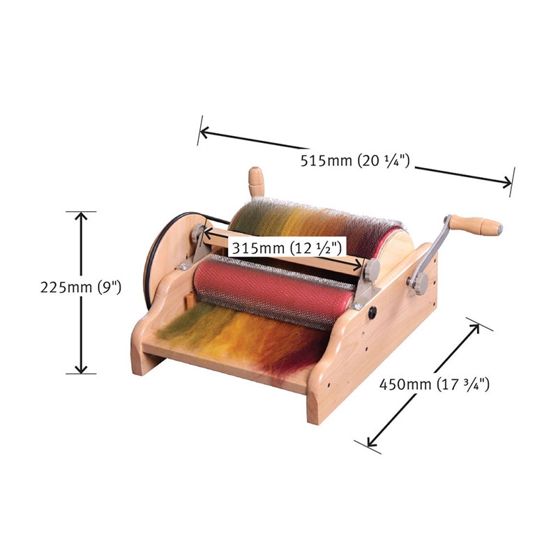 アシュフォード ワイドドラムカーダー ラッカー塗装 ＜紡ぎ車 紡ぎ