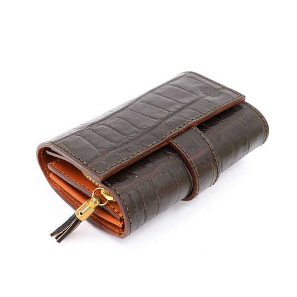 美品✨️定価8万 フェリージ コロコロ クロコ型押し レザーミニ財布