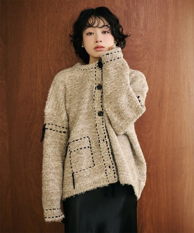 double zip crochet knit cardigan | TOPS | LAULEN（ローレン）