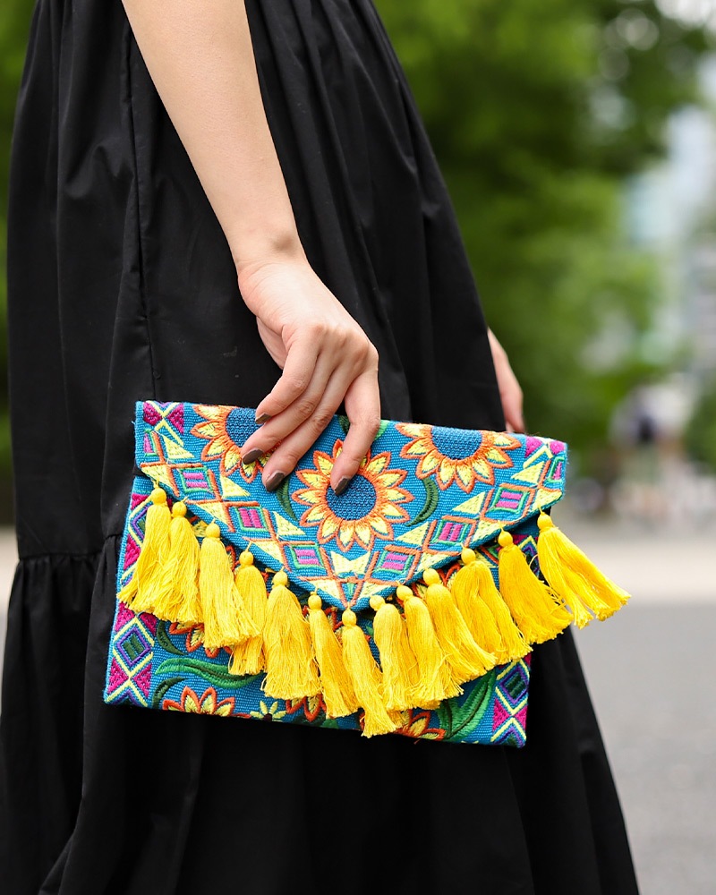tesoro / 刺繍クラッチバッグ / サマーイエロー｜テソロ(tesoro)公式通販