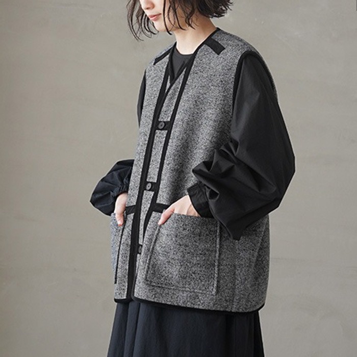 tg-fr1603vt) FIRMUM(フィルマム)/ オージーラムウールツィードベスト