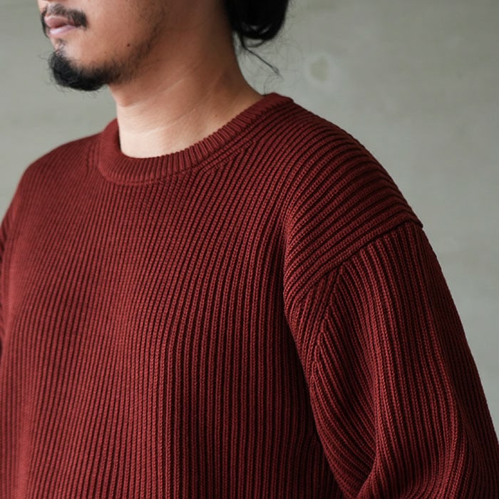 40%OFF】（bn-24fm-042） / BATONER(バトナー) / SOLID WOOL RIB CREW