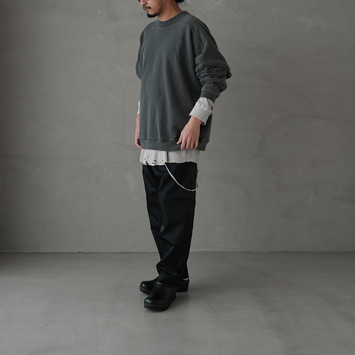 anc-ct56) / ANCELLM (アンセルム) / DAMAGE WAFFLE CREW LS T-SHIRT