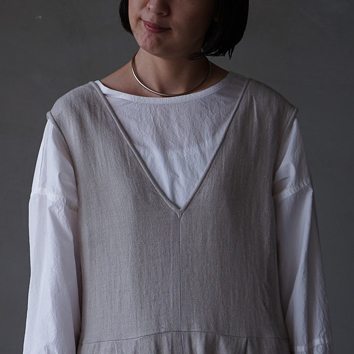 □(e243t083) / evam eva(エヴァムエヴァ) /linen wool all-in-one