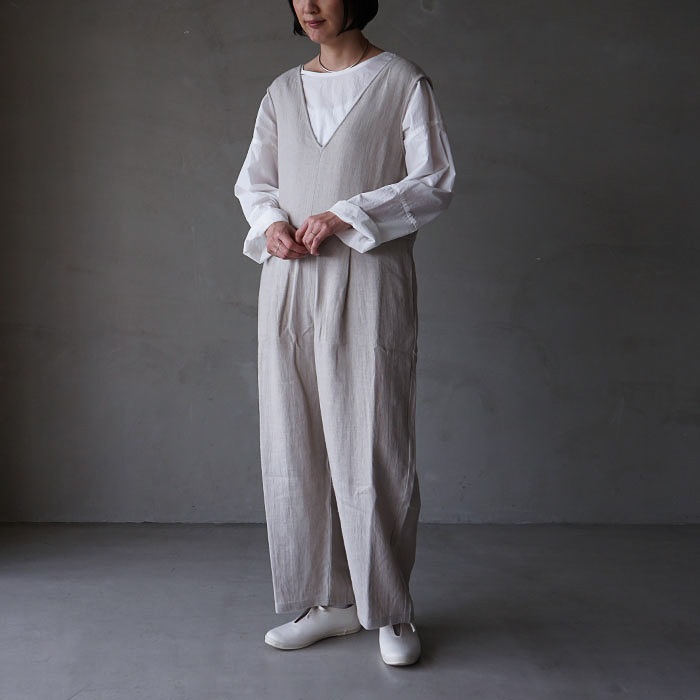 □(e243t083) / evam eva(エヴァムエヴァ) /linen wool all-in-one