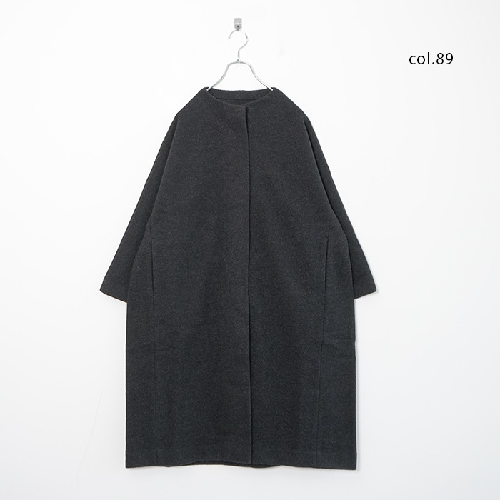 ○（e243k093) / evam eva(エヴァムエヴァ) /press wool long coat