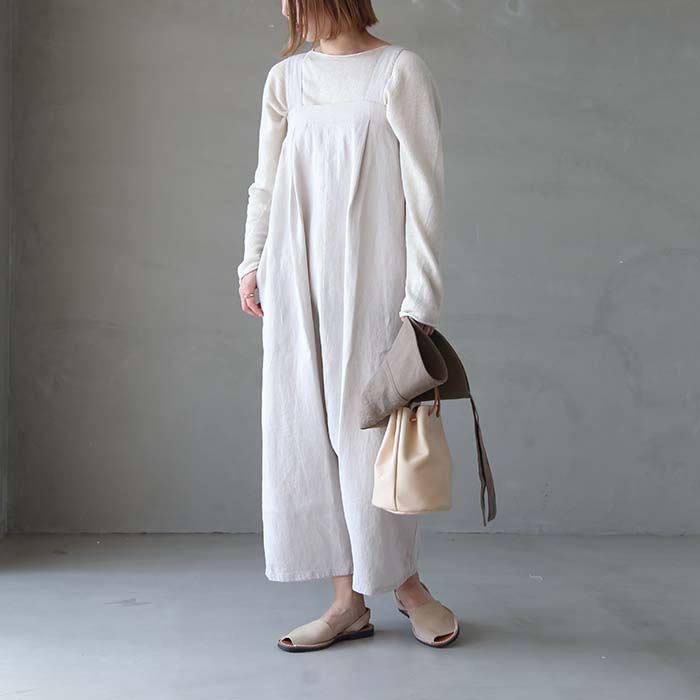 e221t105) / evam eva(エヴァムエヴァ) / linen salopette(リネン