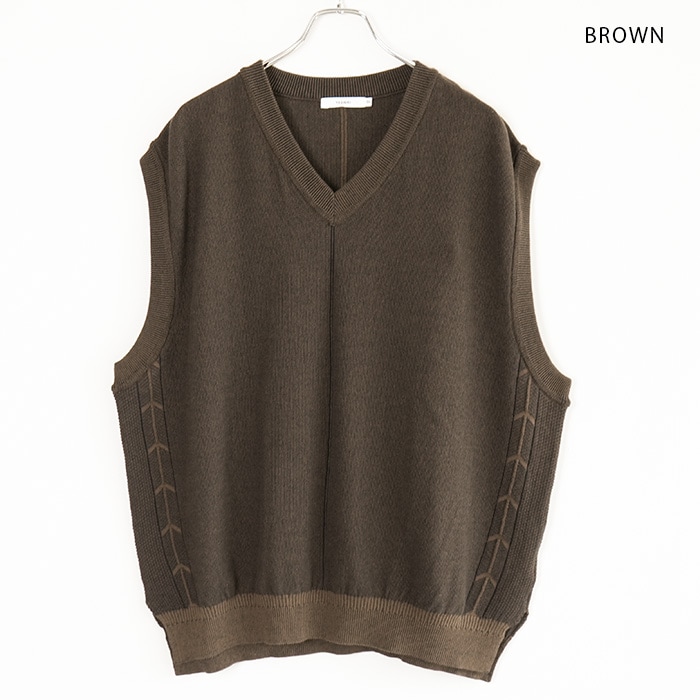 50%OFF】(ysk-25ss-kn09) / YASHIKI(ヤシキ) /Yozora V-neck Vest(夜空