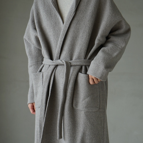 e213k117) / evam eva(エヴァムエヴァ) / press wool robe coat(プレス