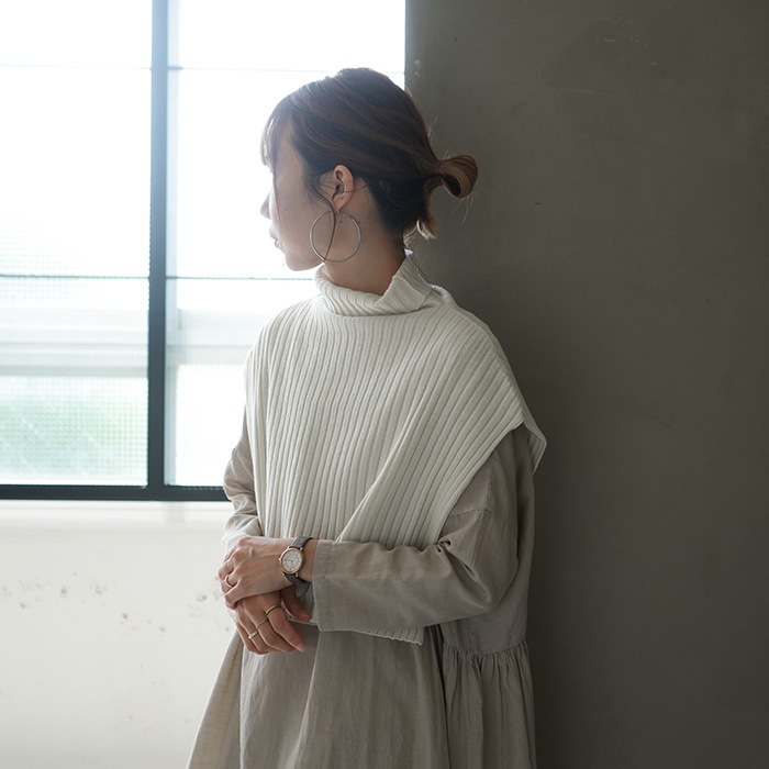 e223g058) / evam eva (エヴァムエヴァ) / wool rib snood(ウール リブ