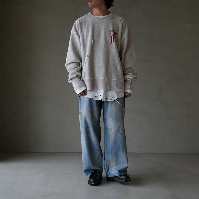 30%OFF】(anc-ct43) / ANCELLM (アンセルム) / CRASH SWEAT SHIRT