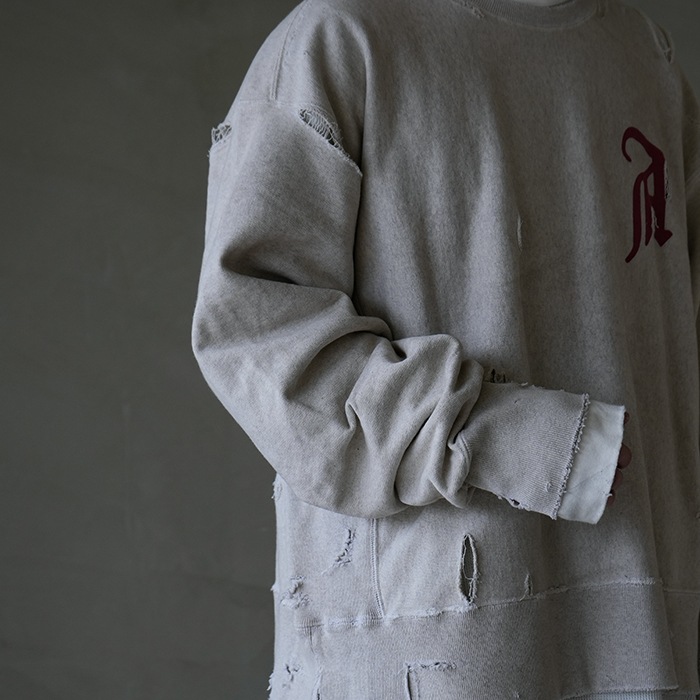 30%OFF】(anc-ct43) / ANCELLM (アンセルム) / CRASH SWEAT SHIRT
