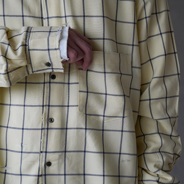 30%OFF】(anc-sh28-a) / ANCELLM (アンセルム) / RAYON CHECK CRASH LS