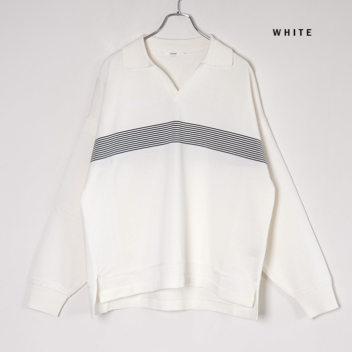 50%OFF】(ysk-25ss-kn06) / YASHIKI(ヤシキ) /Sazanami Skipper Knit