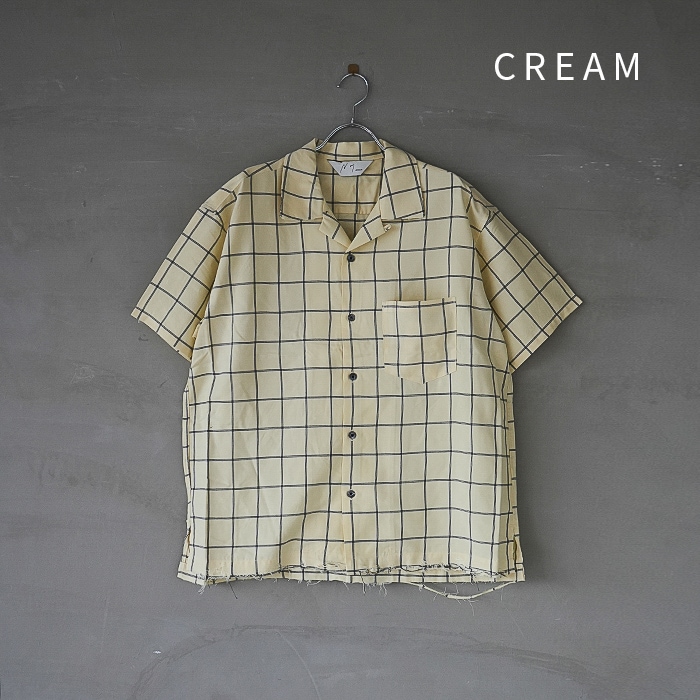 30%OFF】(anc-sh36) / ANCELLM (アンセルム) / RAYON CHECK OPEN