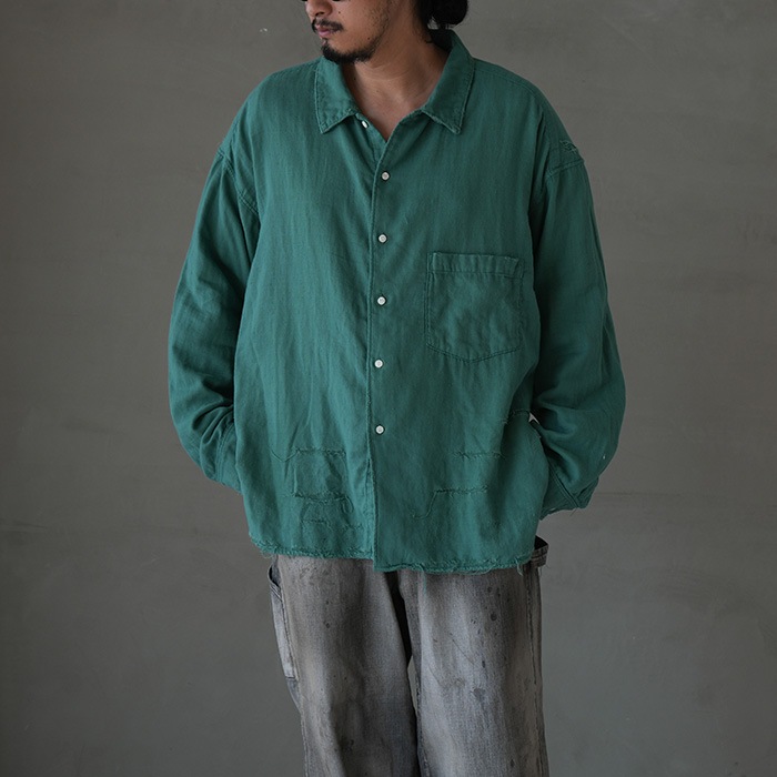 anc-sh28-b) / ANCELLM (アンセルム) / DOUBLEGAUZE CRASH LS SHIRT